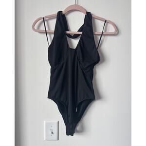 NWT Hello Molly Black Halter Body Suit